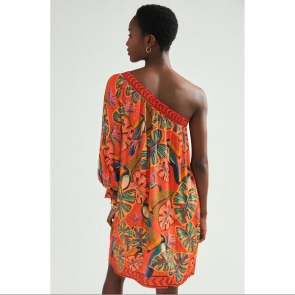 FARM Rio Orange One Shoulder Dress - Picture 3 of 7